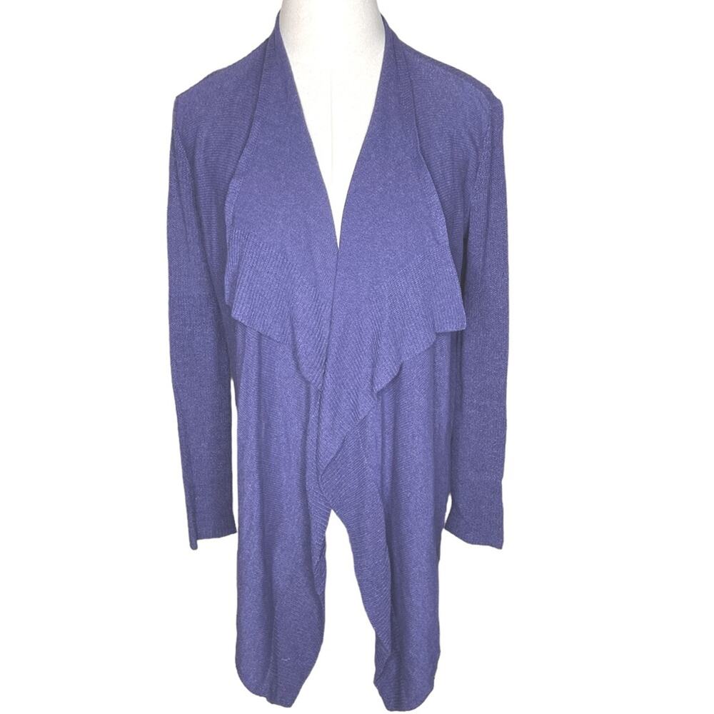 Eileen Fisher Petite Size XS (PP) Open Front Waterfall Cardigan Cotton/Silk